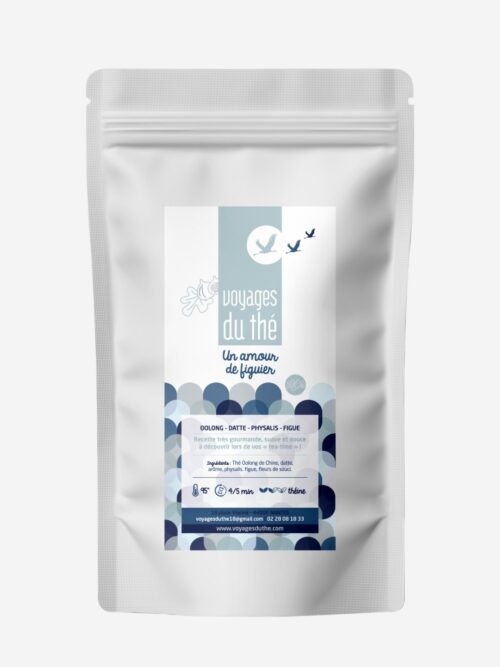 Sachet de thé Oolong Un amour de figuier par Voyages du thé, mélange gourmand de thé Oolong de Chine, figue, datte et physalis.